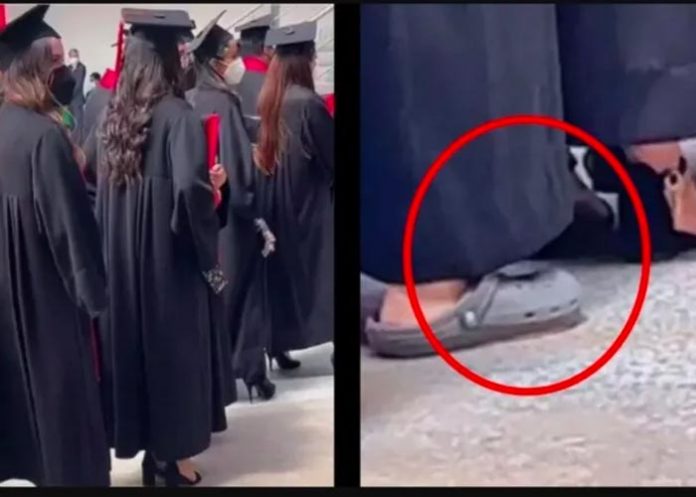 CINE Joven en graduación con chanclas cross es defendida