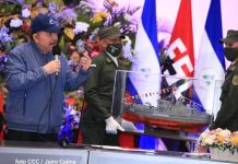 Presidente Daniel Ortega en acto de los 42 años de la Fuerza Naval del Ejército de Nicaragua, hablando de la CELAC