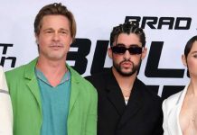 Sabemos que cancanea para cantar, ¿pero qué tal actúa Bad Bunny? Bad Bunny y Brad Pitt en estreno de Tren Bala