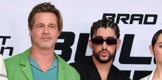 Bad Bunny y Brad Pitt en estreno de Tren Bala