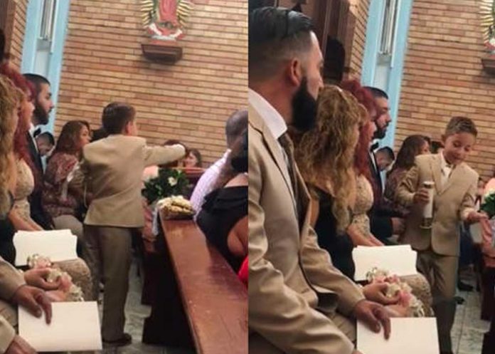 El niñin grabado en TikTok hizo de las suyas en la iglesia