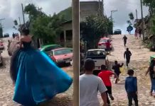 ¿Iban a recorrer el mundo? Caballo se ‘escapa’ con la quinceañera de su fiesta Cuando el caballo se la llevó, su familia corrió tras ellos