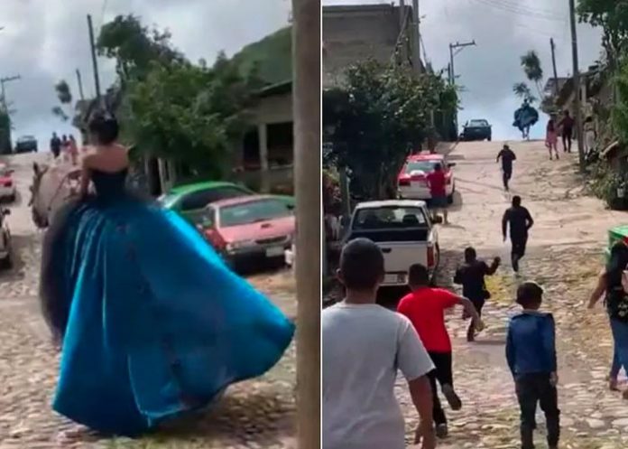 Cuando el caballo se la llevó, su familia corrió tras ellos