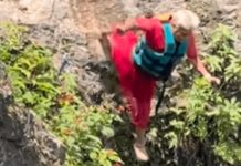 Señora ¡cae de panza! en cenote en Cancún
