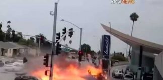 Impactante accidente en California tras ignorar la luz roja del semáforo
