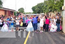 Alcaldía de Managua inaugura 3 cuadras asfaltadas en el barrio Batahola Sur Inauguración de nuevas calles en Batahola Sur, Managua