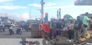 Accidente de tránsito con caponera y ciclista en Managua