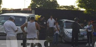 Aparatoso choque en el barrio Ducualí, Managua