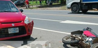 Accidente de tránsito en la entrada de Jinotepe