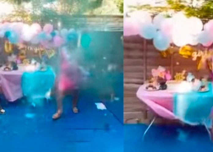 inusual momento para revelar el sexo de un bebé