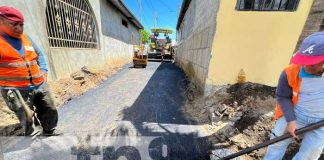 Mejoramiento vial en calles de Casas para el Pueblo en Managua