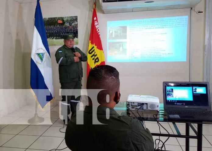 Conferencia de prensa del UHR del Ejército de Nicaragua