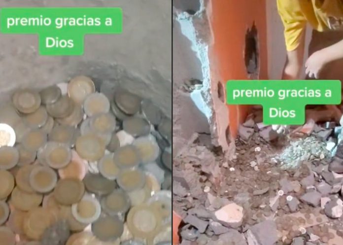 Tras derrumbar una pared, albañiles encuentran un tesoro escondido