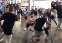 En video, sujeto noquea de un golpe a una mujer en partido de NFL En video, sujeto noquea de un golpe a una mujer en partido de NFL