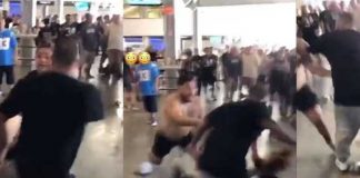 En video, sujeto noquea de un golpe a una mujer en partido de NFL