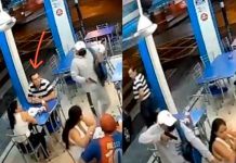 ¿Y cómo estuvo la cita? Abandona a su pareja ante un asalto (Video)