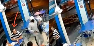 ¿Y cómo estuvo la cita? Abandona a su pareja ante un asalto (Video)