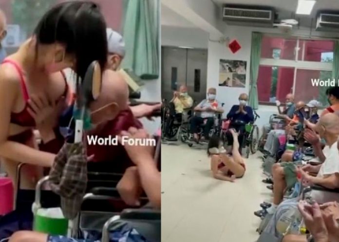 ¡Sensual y en bikini! Stripper baila a abuelitos en asilo de ancianos