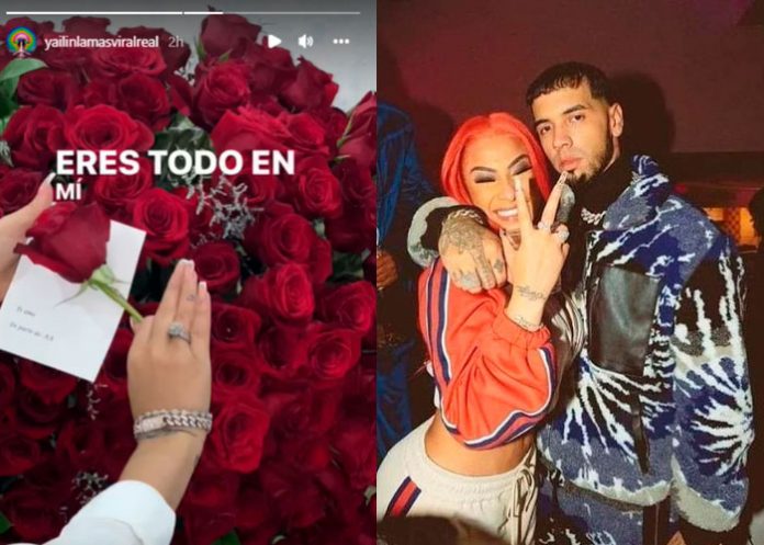 Aseguran que Yailin se envía flores ella misma fingiendo que fue Anuel