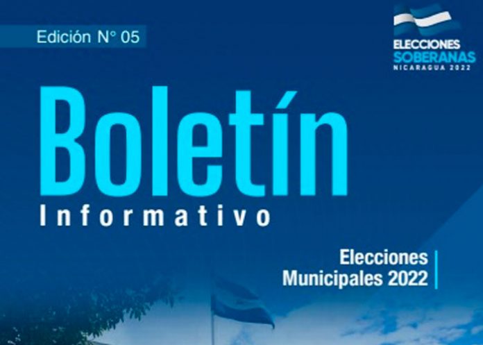 Boletín Informativo Elecciones Municipales 2022 en Nicaragua