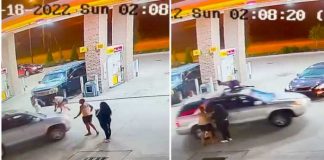 "Mujer araña" salta a un vehículo luego que la intentara arrollar en EEUU (VIDEO)