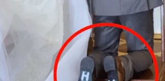 ¡Insólito! Novio pide "ayuda" con la suela del zapato en su boda