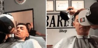 ¿Nueva moda? Barbero besa a sus clientes durante el corte de cabello