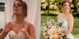 Novia no aguanta el calor y rompe su vestido