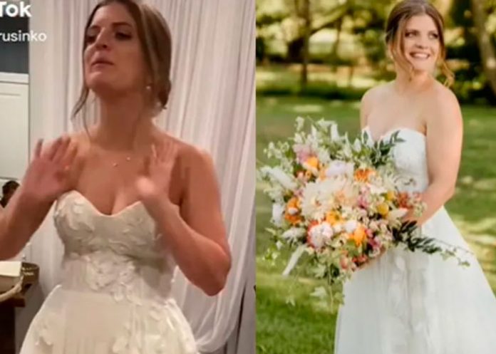 1 Novia no aguanta el calor y rompe su vestido