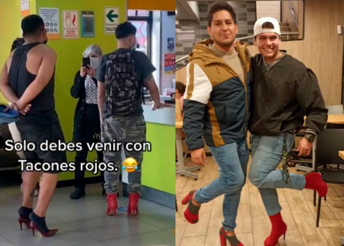 ¿Vos lo harías por un premio? Hombres usan tacones rojos en Perú