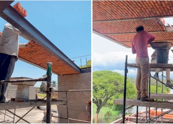 Albañiles desafían la gravedad con 