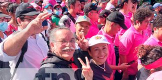 Militantes sandinistas recorren principales calles de Managua