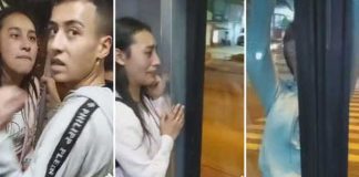 ¡Insólito! Pelea entre pareja termina con el novio colgado de la puerta