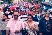 Realizan caminata en la ciudad de Boaco en respaldo al FSLN