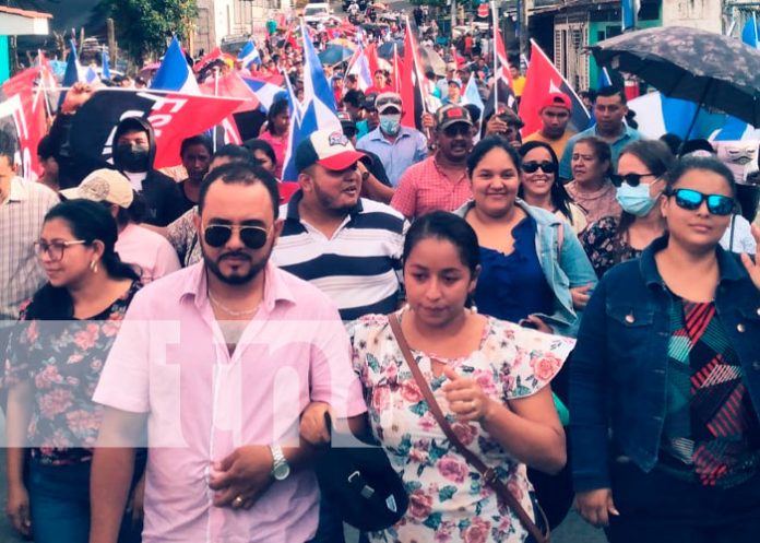 Realizan caminata en la ciudad de Boaco en respaldo al FSLN
