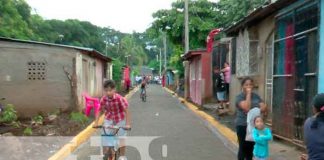 Pobladores de Bello Amanecer en Ciudad Sandino estrena nuevas calles adoquinadas
