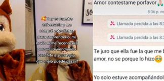 La joven se disfrazó de ardilla para buscar a su novio
