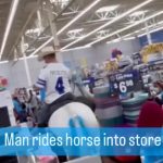 Captado entrando al supermercado en caballo blanco