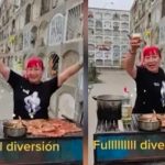 Video: Con “cervecita” en mano mujer hace un rico asado en el cementerio Captada en “buena comelona” en el cementerio