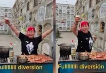Video: Con “cervecita” en mano mujer hace un rico asado en el cementerio Captada en “buena comelona” en el cementerio