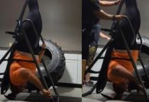 Ojo chicas fitness: mujer llamó a policía al quedar atorada en máquina La mujer estuvo boca arriba alrededor de 12 minutos