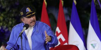 Presidente de Nicaragua, Daniel Ortega, en acto del 43 aniversario de la Policía Nacional