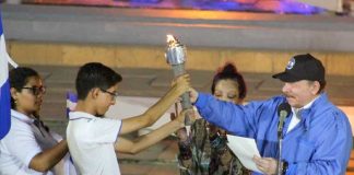 Presidente Daniel Ortega, en Acto por la Antorcha de la Libertad de Centroamérica