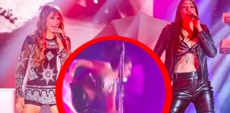 Ashley caminaba por el templete y se resbaló en el piso