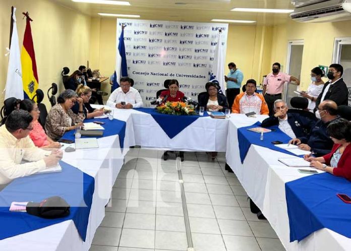 Conferencia de prensa desde el CNU en Nicaragua