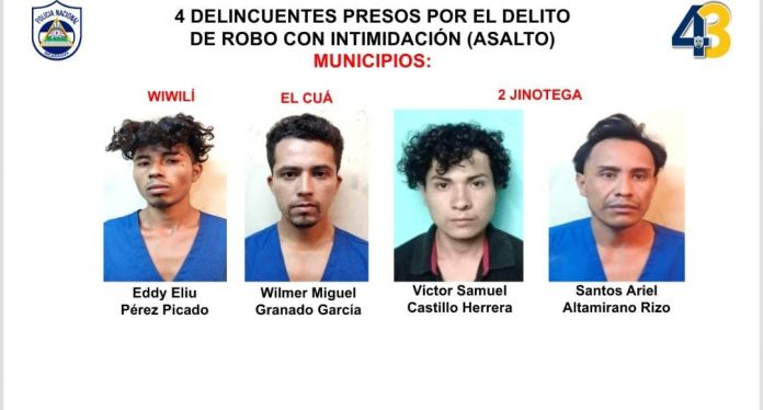 Policía de Jinotega encarcela a varios 