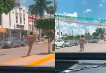 El ladrón camina semidesnudo por las calles