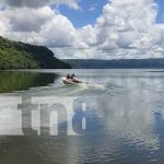 Recuperación del cuerpo de una persona en la Laguna de Masaya