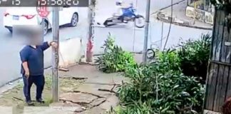 Cámaras captan a irresponsable que atropella a motociclista en Managua