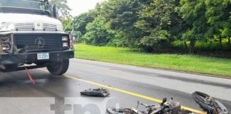 Escena de un fuerte accidente de tránsito en Rivas